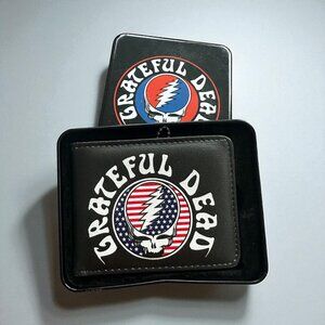 GRATEFUL DEAD Men's Logo Bifold Dead Head Steal Your Face Wallet NEW NIB